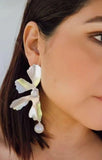 Silver flower earrings