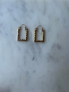 Rectangle gold hoops