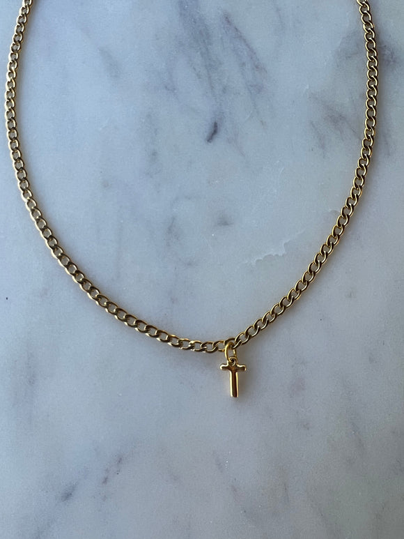 Initial small letter in gold chain