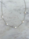 Dainty gold pearl necklace