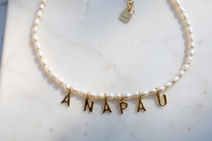 Pearl / initials necklace