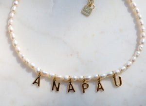 Bracelet pearl and name
