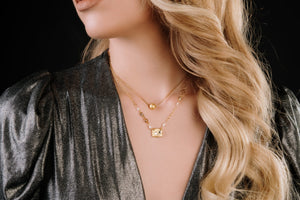 GALAXY gold box pendant necklace